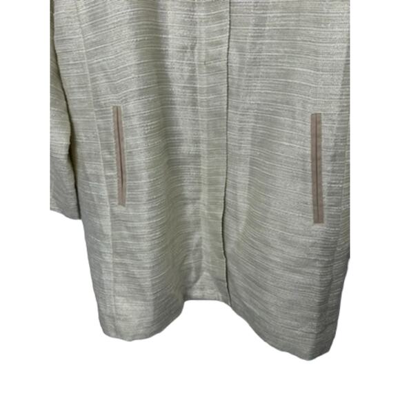 Dennis by Dennis Basso Beige & Gold Textured Topper Coat Women's XL NEW - Picture 11 of 14